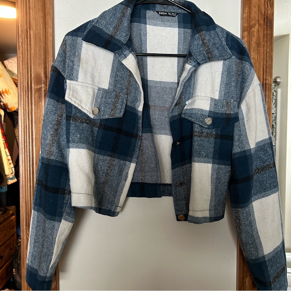 Plaid flannel crop top